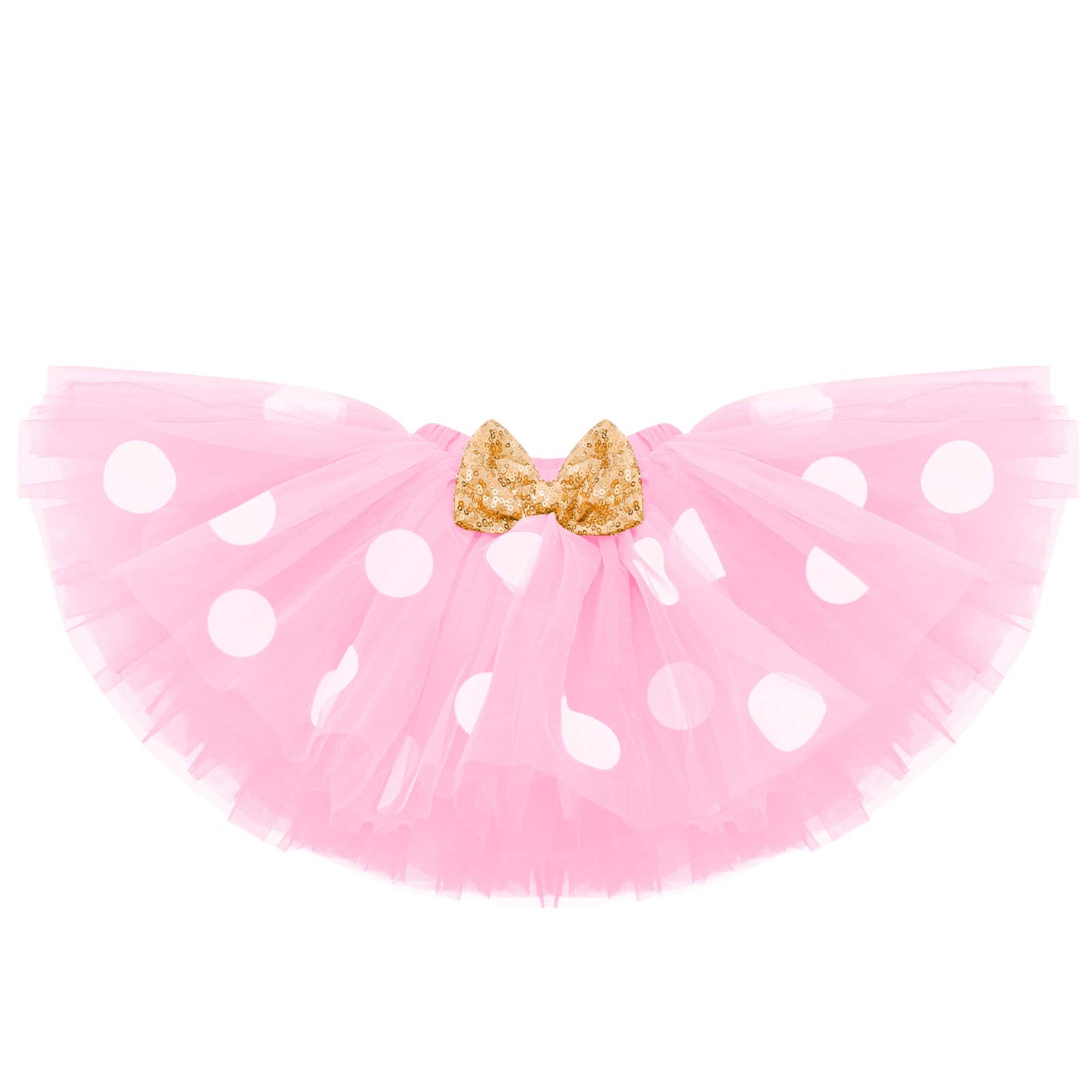 Baby Girls 1st Birthday Polka Dot Romper Tutu Skirt Mouse Ears Headband Cake Smash Outfit by IMEKIS