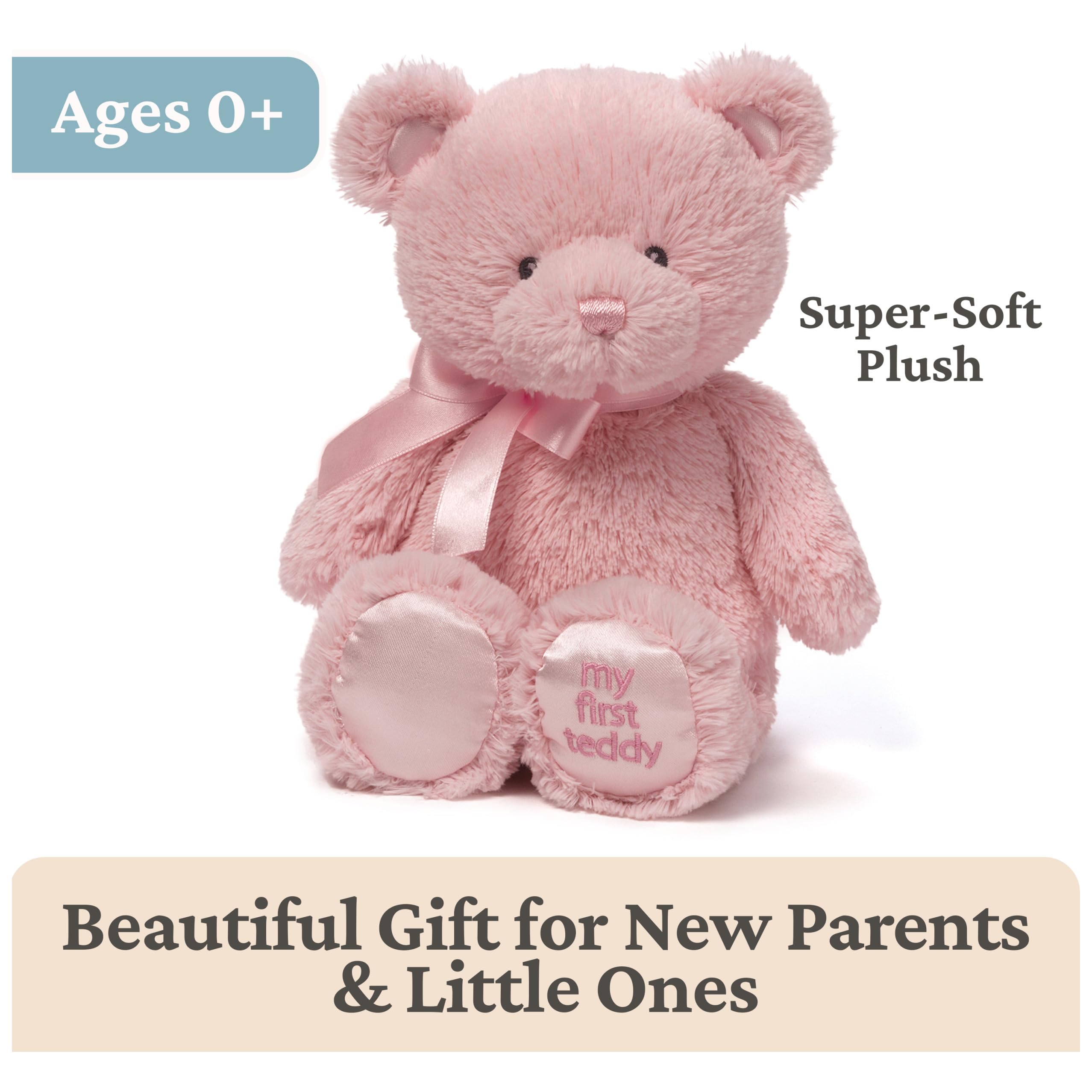 Baby GUND My First Teddy Bear - Ultra Soft Plush for Newborns, Pink, 10 Inches
