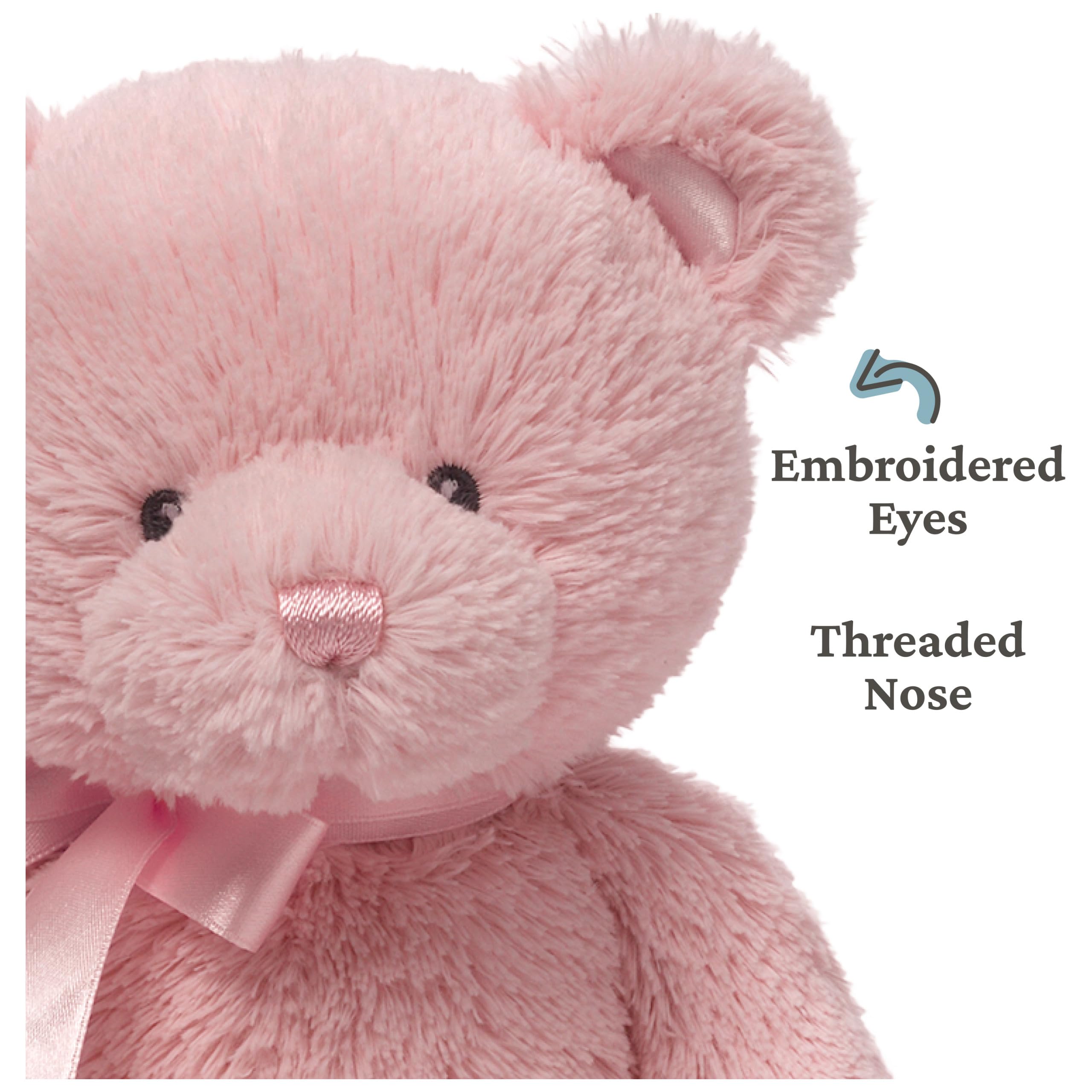Baby GUND My First Teddy Bear - Ultra Soft Plush for Newborns, Pink, 10 Inches