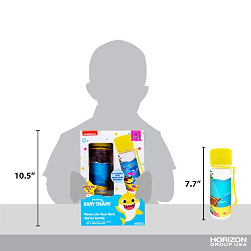 Baby Shark Decorate Your Own Water Bottle with Glitter and Removable Stickers