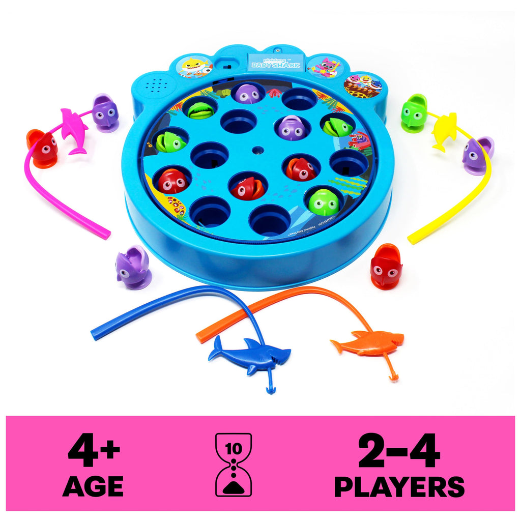 Baby Shark Let's Go Hunt Musical Fishing Game – Spin Master Preschool Board Game for 2-4 Players, Ages 4+