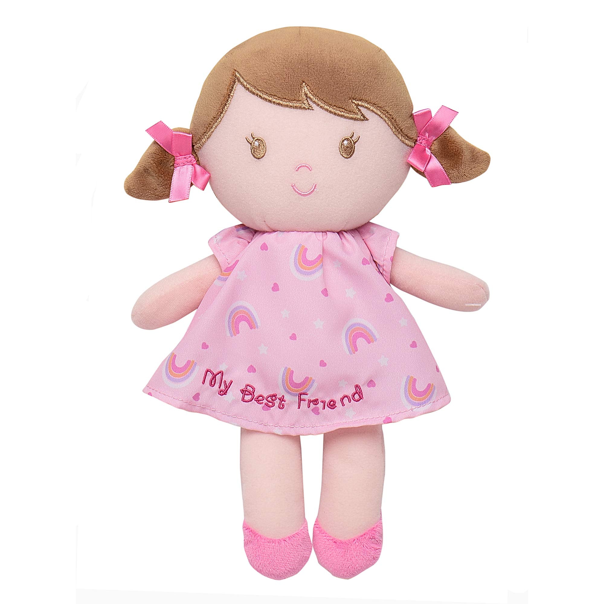 Baby Starters Plush Snuggle Buddy Doll Dorie - 11 Inch Soft Baby Doll with Embroidered Face, Machine Washable