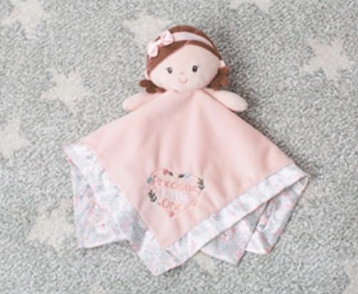 Baby Starters Snuggle Buddy – 13-Inch Plush Doll & Security Blanket with Satin Trim, Pink Floral