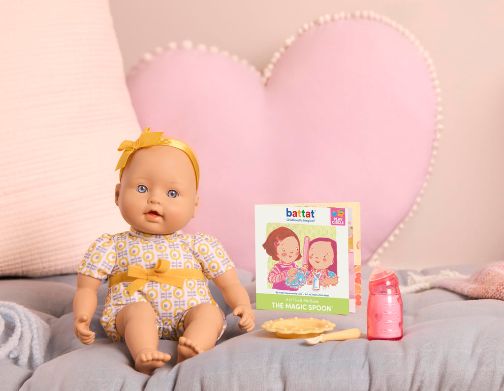 Baby Sweetheart 12-Inch Feeding Time Doll – Soft Body Newborn Doll with Storybook & Feeding Accessories for Toddlers Ages 2+