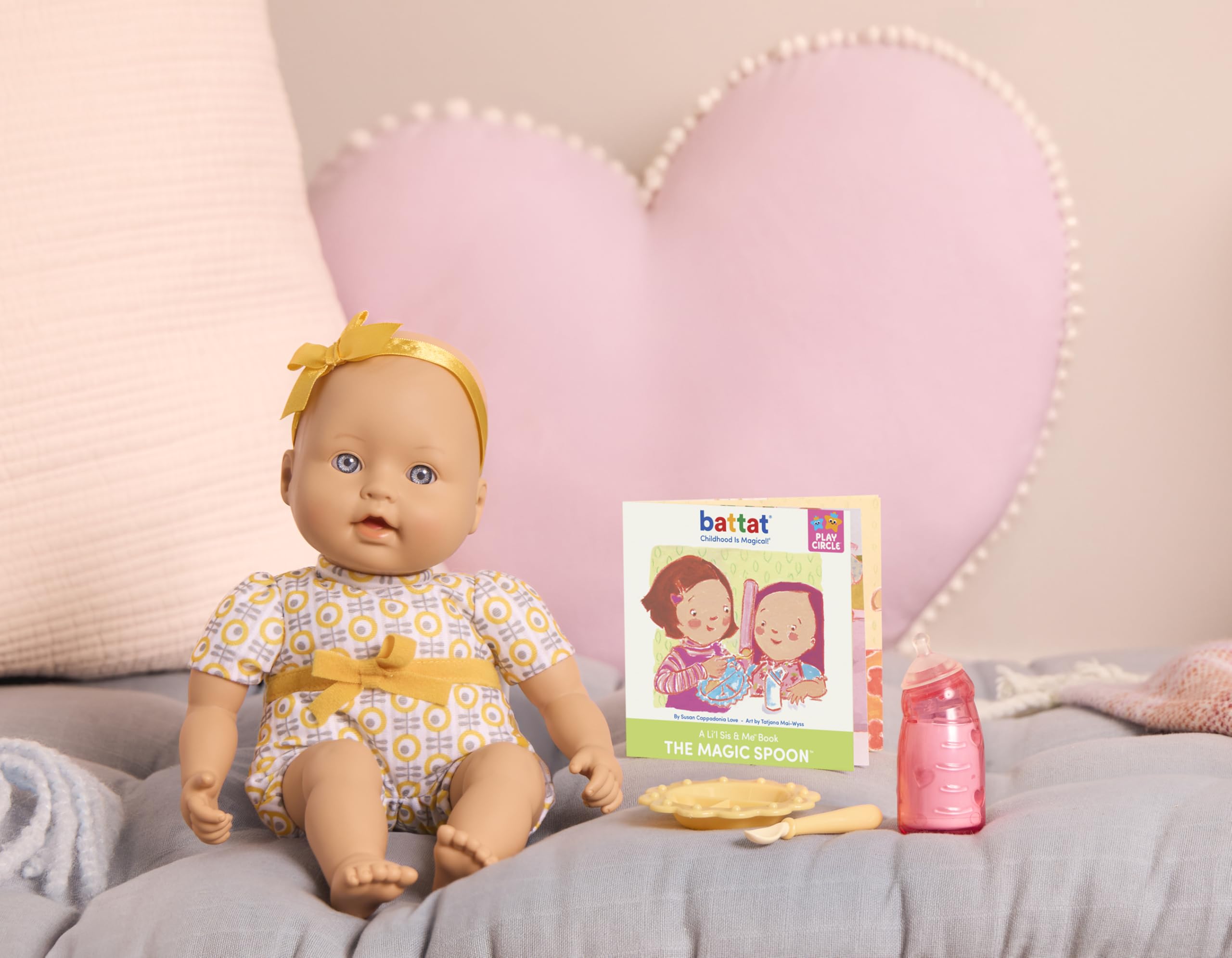 Baby Sweetheart 12-Inch Feeding Time Doll – Soft Body Newborn Doll with Storybook & Feeding Accessories for Toddlers Ages 2+