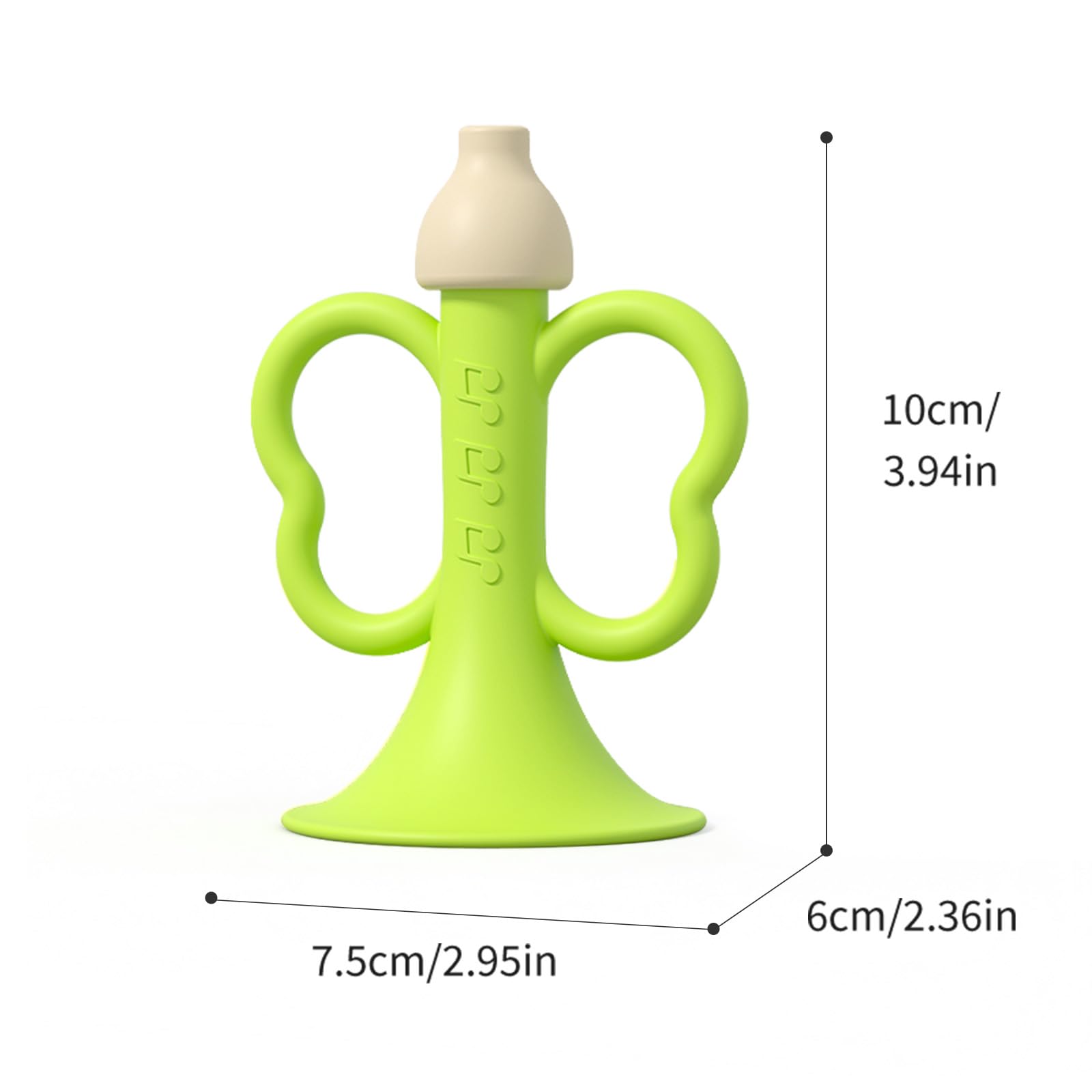 Baby Trumpet Toy 6-12 Months – Silicone Baby Horn Blowing Toy with 2 Pieces Yellow & Green, Easy Grip Toddler Whistle for Teething and Sensory Play, Newborn Gift