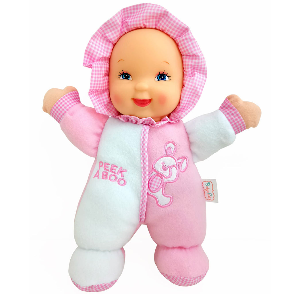 Baby's First Soft & Snuggle Bunny Doll - 11" Machine Washable Plush Infant Toy with Rattle
