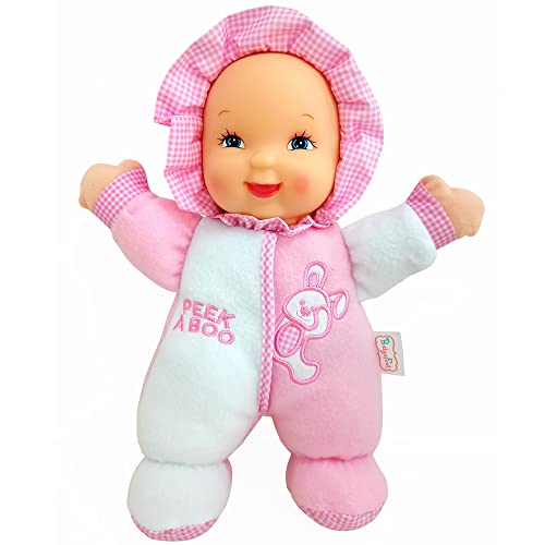 Baby's First Soft & Snuggle Bunny Doll - 11" Machine Washable Plush Infant Toy with Rattle