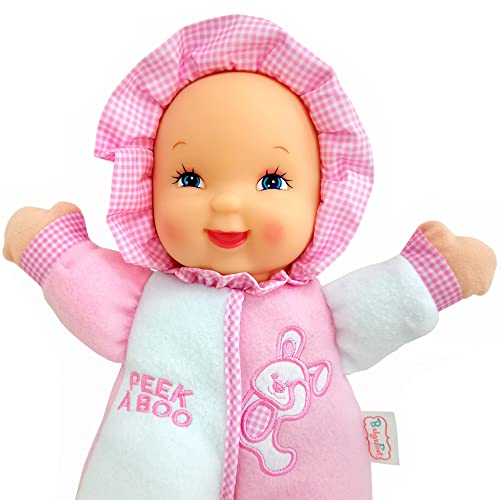 Baby's First Soft & Snuggle Bunny Doll - 11" Machine Washable Plush Infant Toy with Rattle