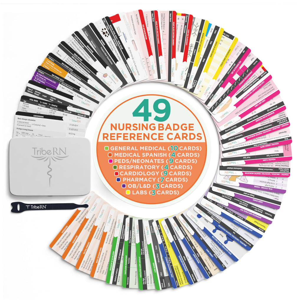 Badge Guru 2.0: 49 Nursing Reference Cards – Cheat Sheets for Med & Nursing School