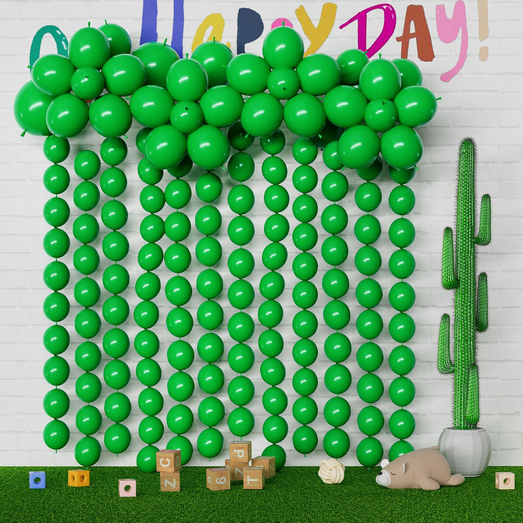 Baibaoxiang 105-Pack Green Linking Balloons - 6 Inch Quick Connect Balloons for Party Decor