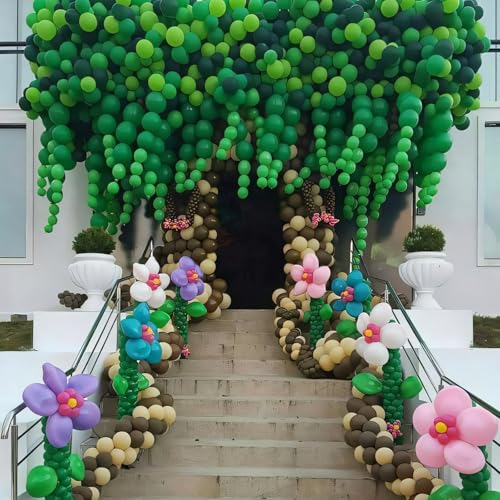 Baibaoxiang 105-Pack Green Linking Balloons - 6 Inch Quick Connect Balloons for Party Decor