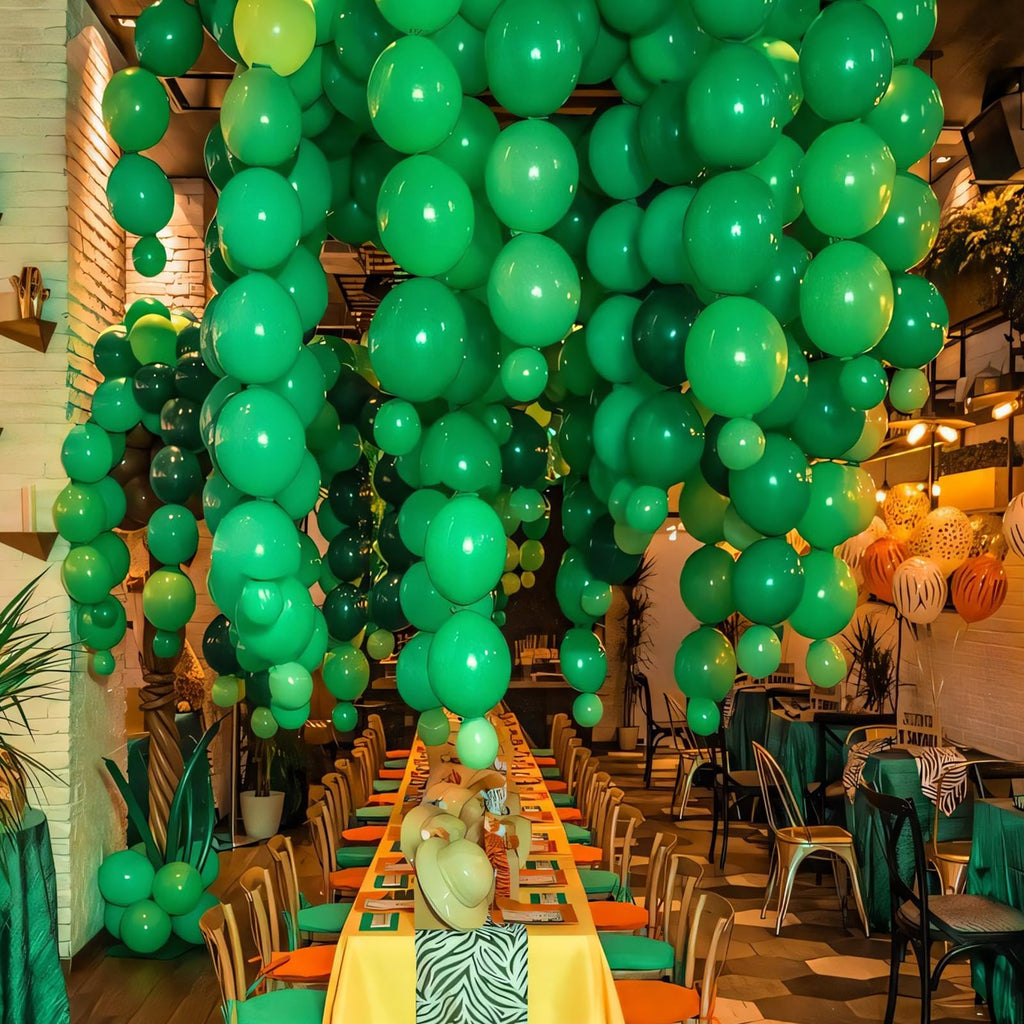 Baibaoxiang 105-Pack Green Linking Balloons - 6 Inch Quick Connect Balloons for Party Decor