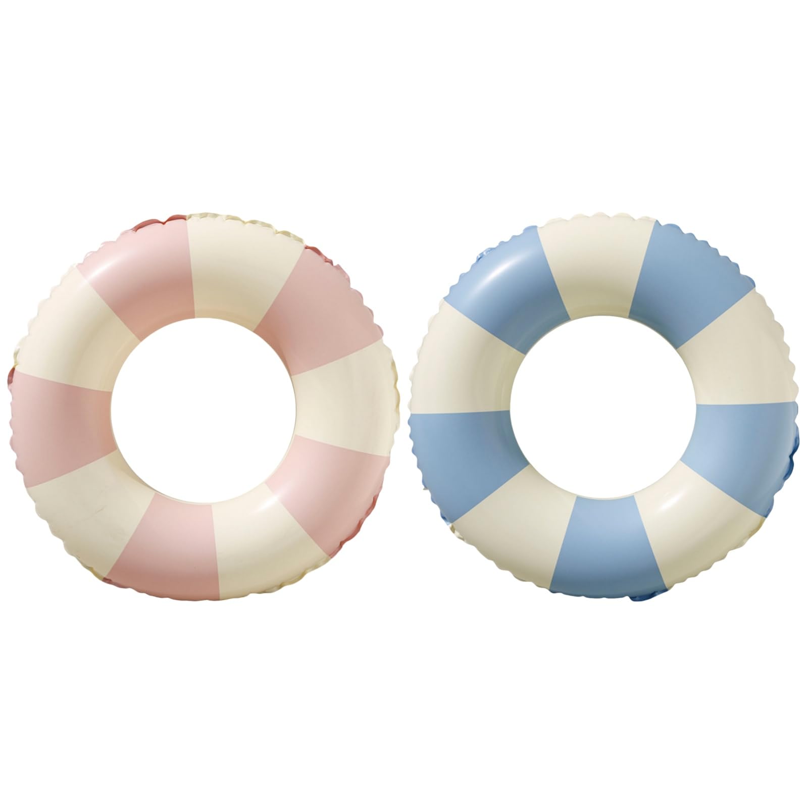 BAITEMJIA Inflatable Swim Ring for Kids Ages 5-10 – Blue and Pink Stripes Pool Float