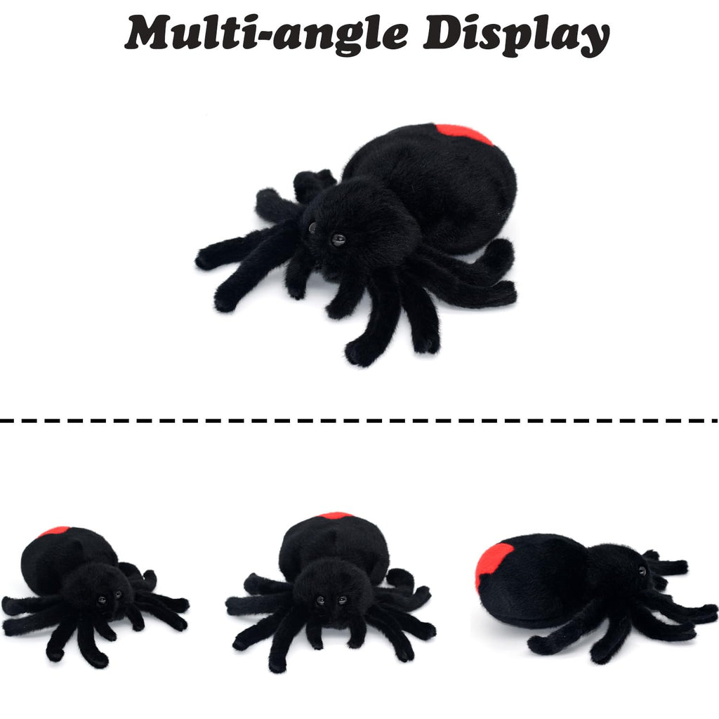 Bakalizoo Soft Spider Plush – Lifelike Stuffed Animal for Pranks, Halloween Decor & Gifts (Black, 7.9 Inches)