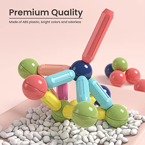 BAKAM 25-Piece Magnetic Building Set: STEM Learning Toy with Sticks and Balls for Kids Ages 4-8