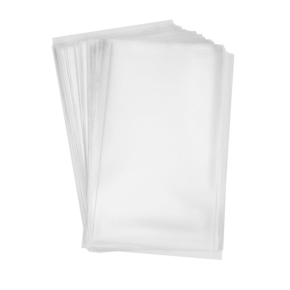 BakeBaking 200 Clear OPP Treat Bags 6x9" with 200 Twist Ties (6 Colors) - Food Grade, Thick, for Parties