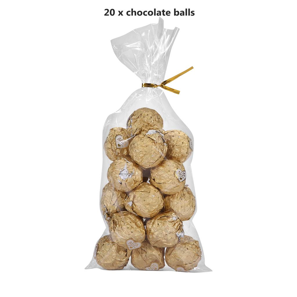 BakeBaking 200 Clear Treat Bags 5x11 Inch with 200 Twist Ties – 1.4 Mil Extra Thick OPP Plastic Resealable