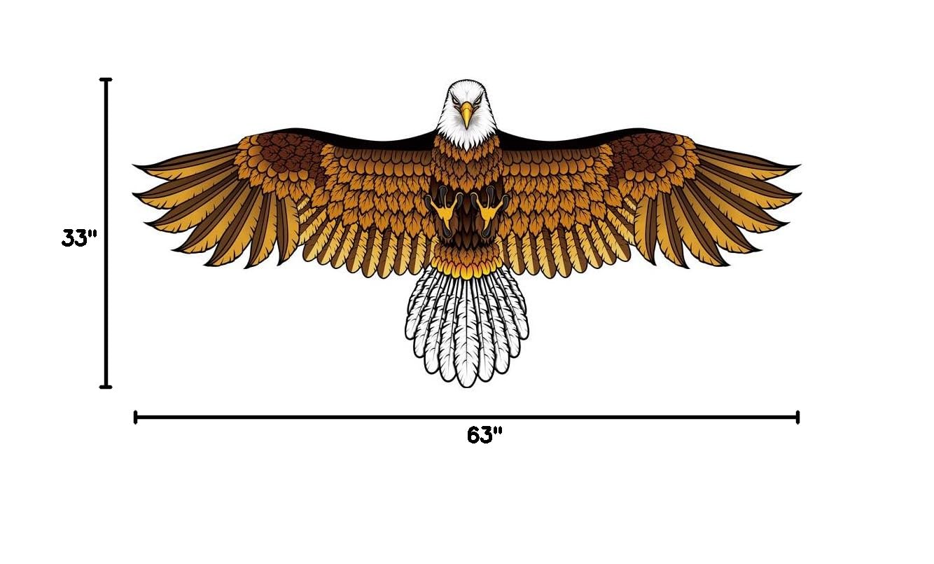 Bald Eagle Kite with 60-Inch Wingspan – Easy to Fly for Adults and Kids, Single Line Nylon Kite for Beach and Park