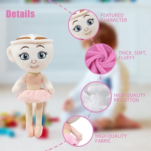 Ballerina Cappuccina Italian Brainrot Plush Toy – 10-Inch Soft Meme Doll for Weirdcore Decor & Gifts