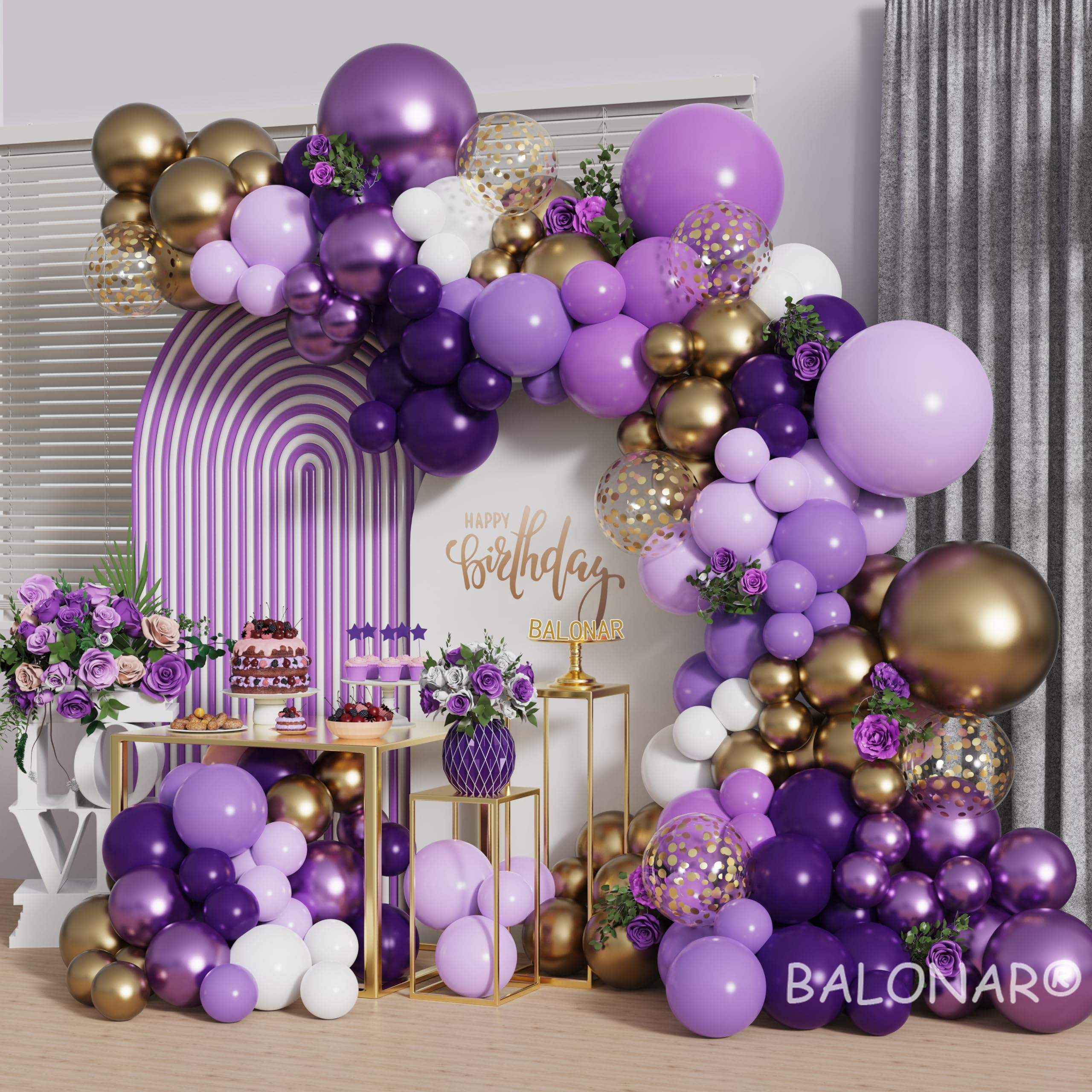 BALONAR 146Pcs Pastel Purple Balloon Garland Arch Kit for Baby Showers & Princess Parties