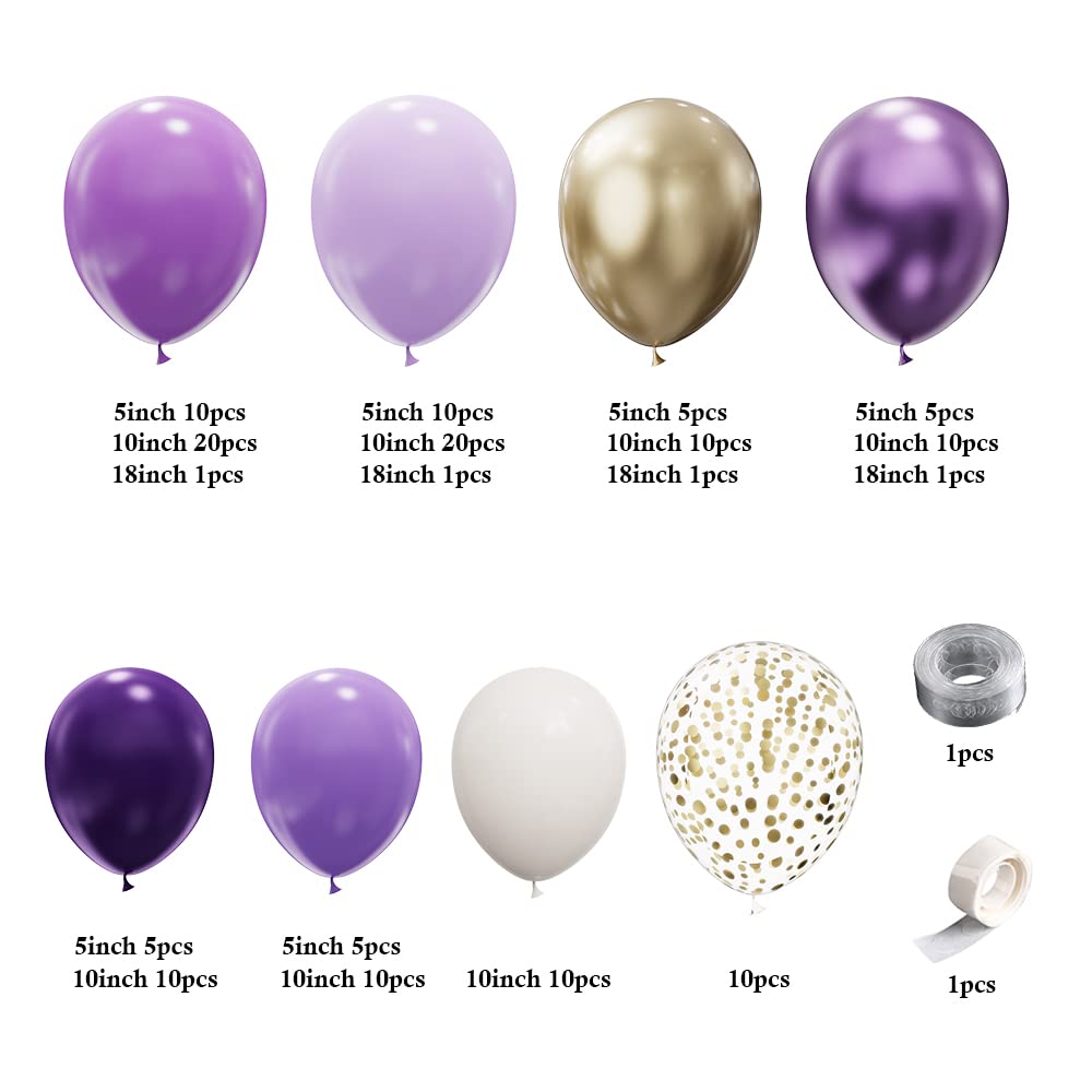 BALONAR 146Pcs Pastel Purple Balloon Garland Arch Kit for Baby Showers & Princess Parties