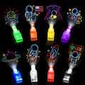 Bamamon Space Finger Lights 32-Pack - Glow in Dark Party Favors with Astronaut Patterns