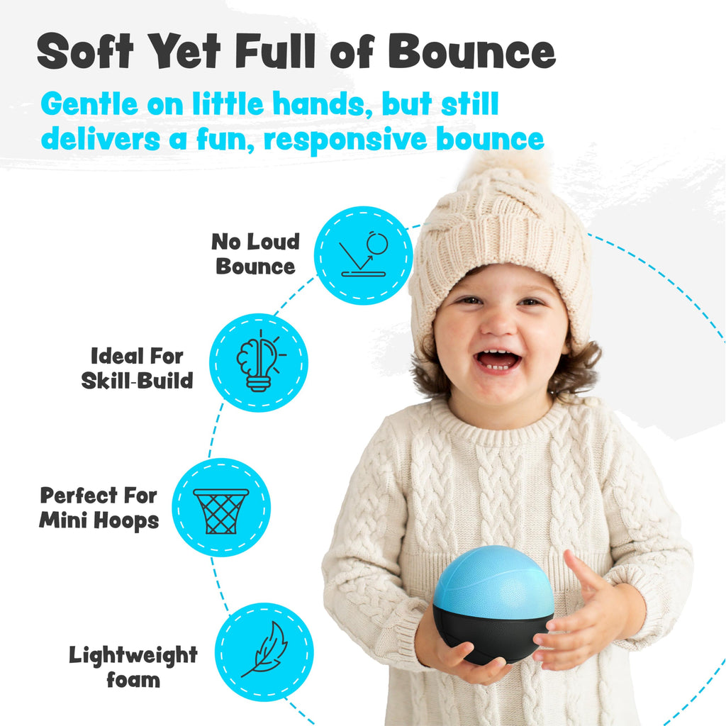 BAMMAX 4-Inch Soft Foam Mini Basketballs (2-Pack) – Silent Indoor Play for Kids & Toddlers