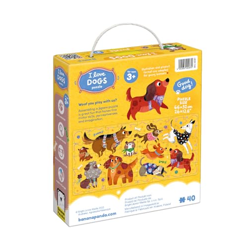 Banana Panda I Love Dogs Puzzle – 40-Piece Floor Puzzle for Toddlers Ages 3+
