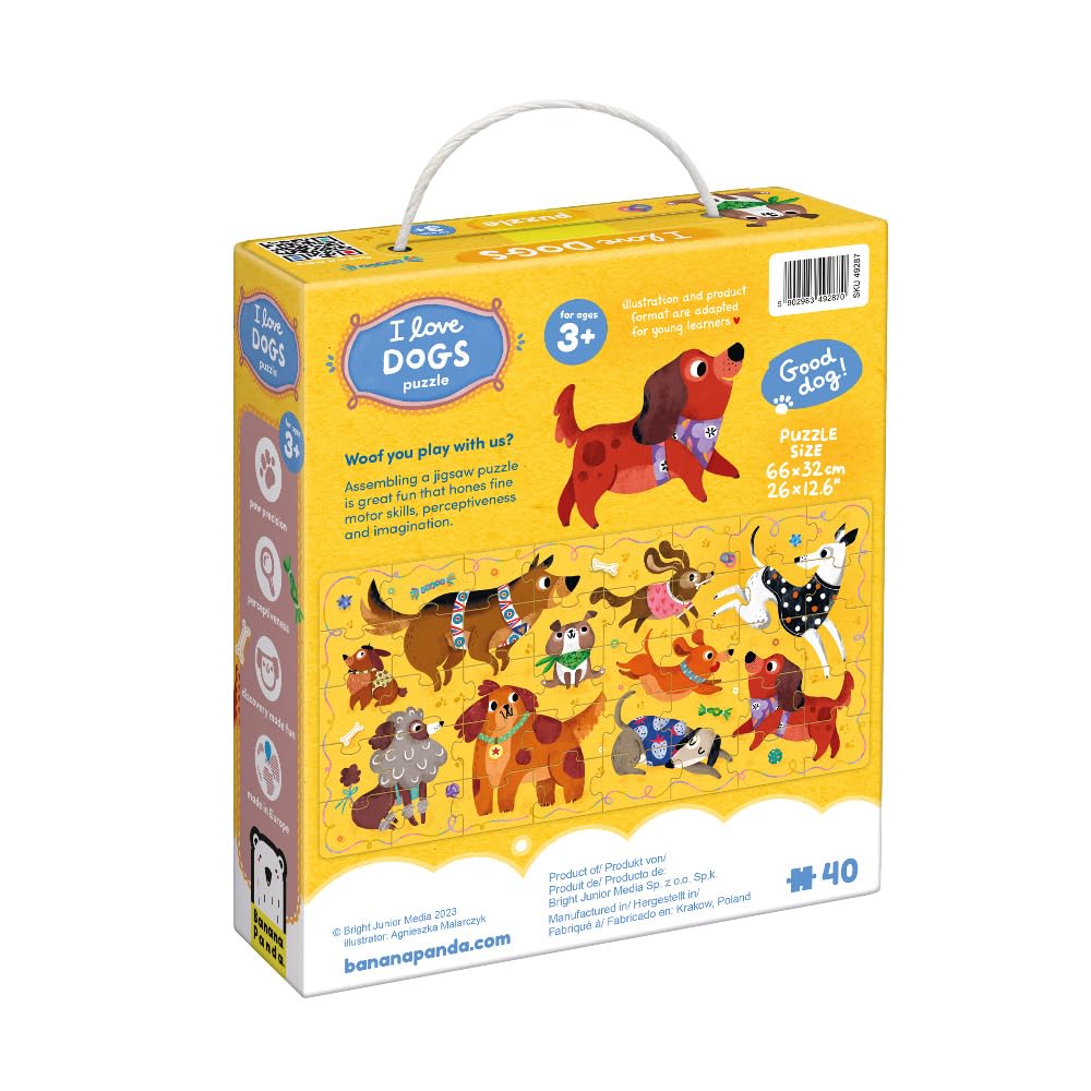 Banana Panda I Love Dogs Puzzle – 40-Piece Floor Puzzle for Toddlers Ages 3+