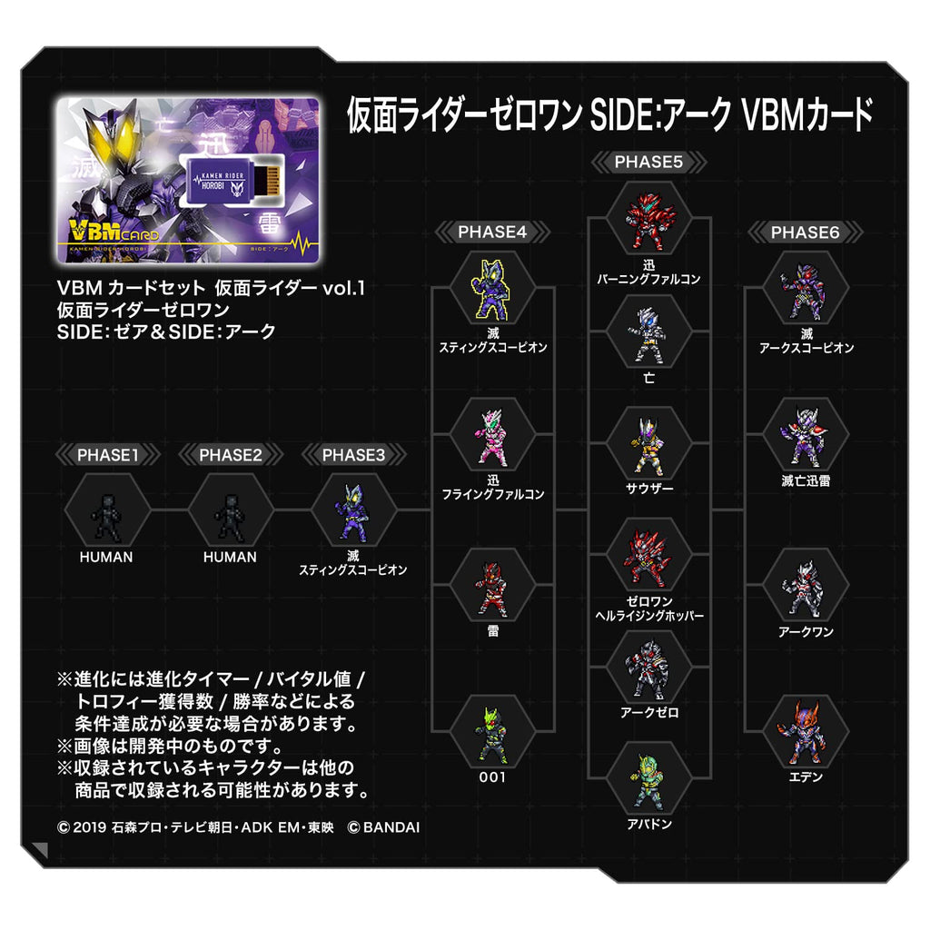 BANDAI Kamen Rider Zero-One VBM Card Set: Zea & Ark - Collectible Cards for Kids and Teens