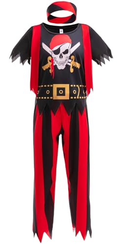 BanKids Pirate Costume for Kids – Complete Role Play Set with Hat, Eye Patch, and More (Ages 3-10)