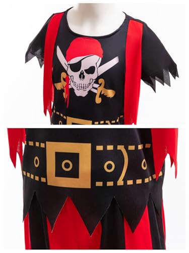 BanKids Pirate Costume for Kids – Complete Role Play Set with Hat, Eye Patch, and More (Ages 3-10)