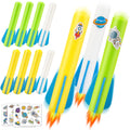 Banvih Rocket Launcher Refills – 8 Foam Air Rockets for Outdoor Play, Compatible with Most Launchers, DIY Stickers, Gift for Boys 3-8