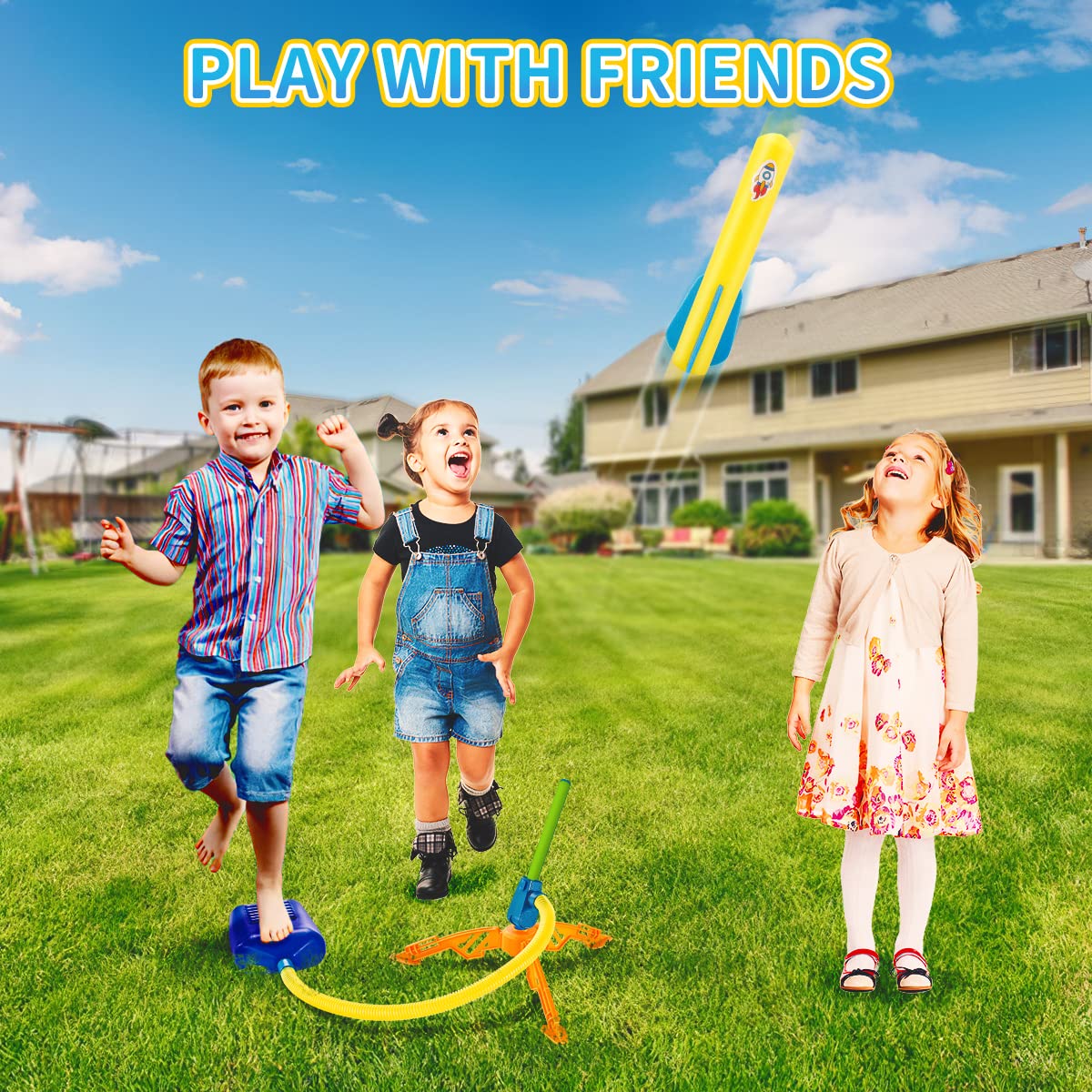 Banvih Rocket Launcher Refills – 8 Foam Air Rockets for Outdoor Play, Compatible with Most Launchers, DIY Stickers, Gift for Boys 3-8