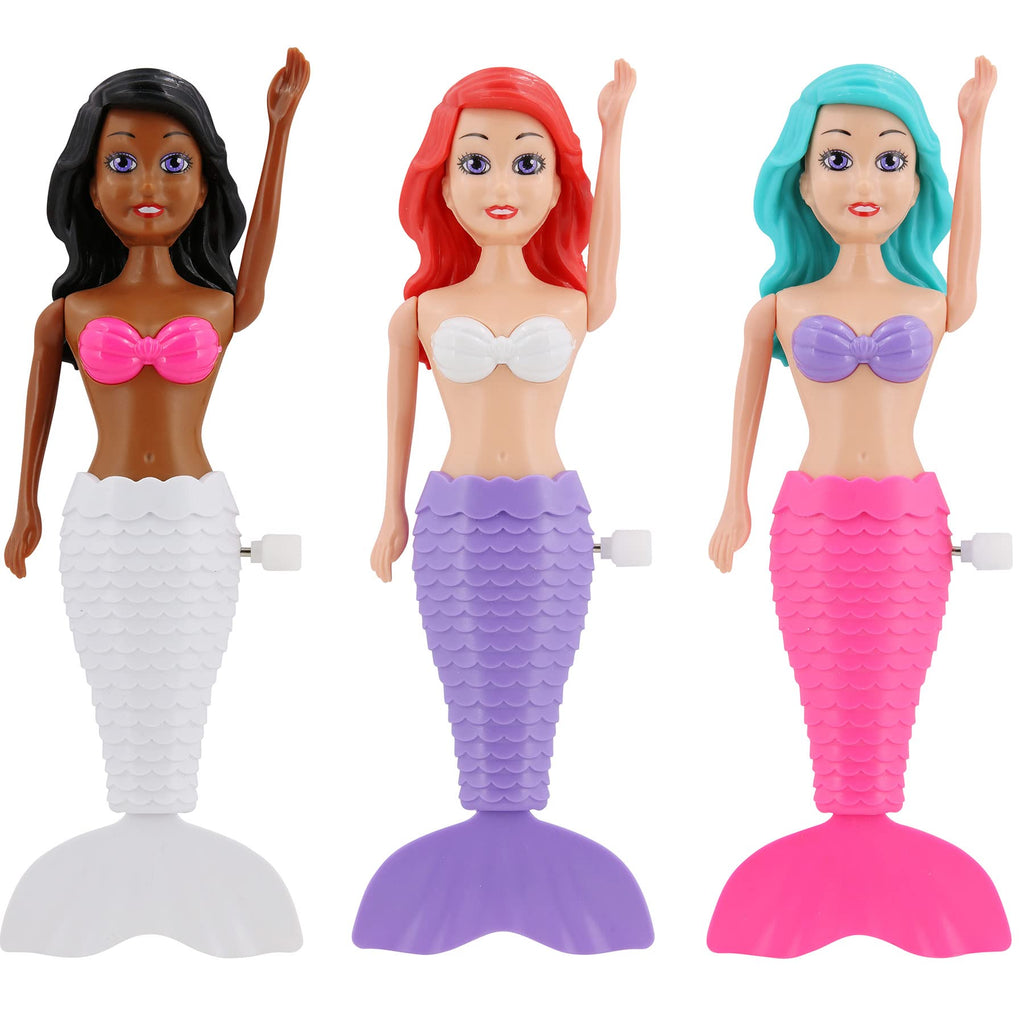 BANZAI 3-Piece Splash 'N Go Mermaid Dive Set – Wind-Up Pool Toys with Articulated Arms