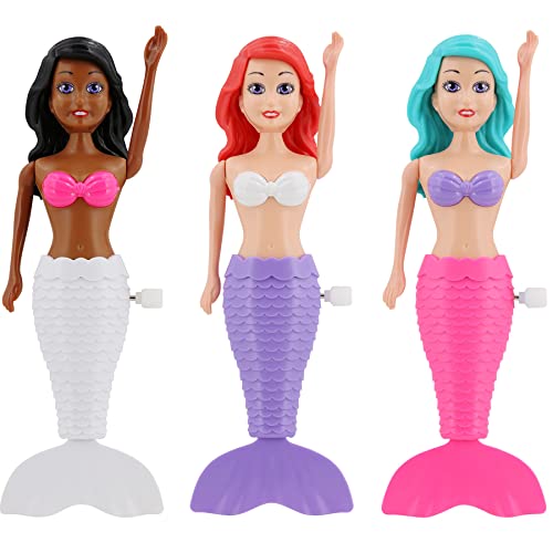 BANZAI 3-Piece Splash 'N Go Mermaid Dive Set – Wind-Up Pool Toys with Articulated Arms