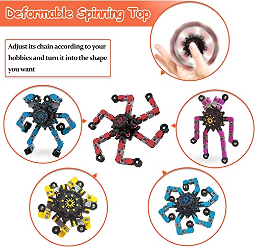 BAOERHUI 12 Pack Deformable Fidget Toys - DIY Robot Spinners Stress Relief Gyro for Kids Adults