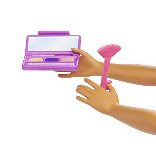 Barbie Career Makeup Artist Doll with Teal Hair, Palette and Brush Accessories for Kids Ages 3+