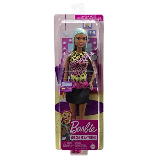 Barbie Career Makeup Artist Doll with Teal Hair, Palette and Brush Accessories for Kids Ages 3+