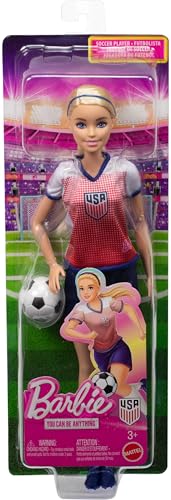 Barbie Careers USSF Soccer Doll - 11.5-Inch Fashion Doll with Removable Uniform and Soccer Ball Accessory