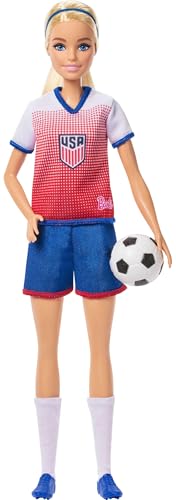 Barbie Careers USSF Soccer Doll - 11.5-Inch Fashion Doll with Removable Uniform and Soccer Ball Accessory