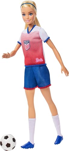 Barbie Careers USSF Soccer Doll - 11.5-Inch Fashion Doll with Removable Uniform and Soccer Ball Accessory