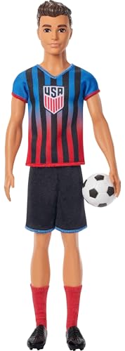 Barbie Careers USSF Soccer Ken Doll – 11.5 Inch with Removable Cleats and Soccer Ball