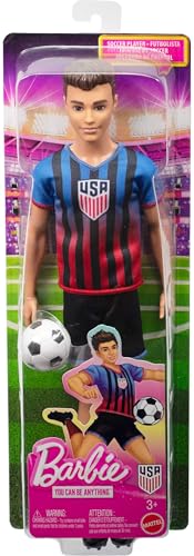 Barbie Careers USSF Soccer Ken Doll – 11.5 Inch with Removable Cleats and Soccer Ball
