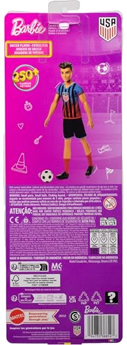 Barbie Careers USSF Soccer Ken Doll – 11.5 Inch with Removable Cleats and Soccer Ball