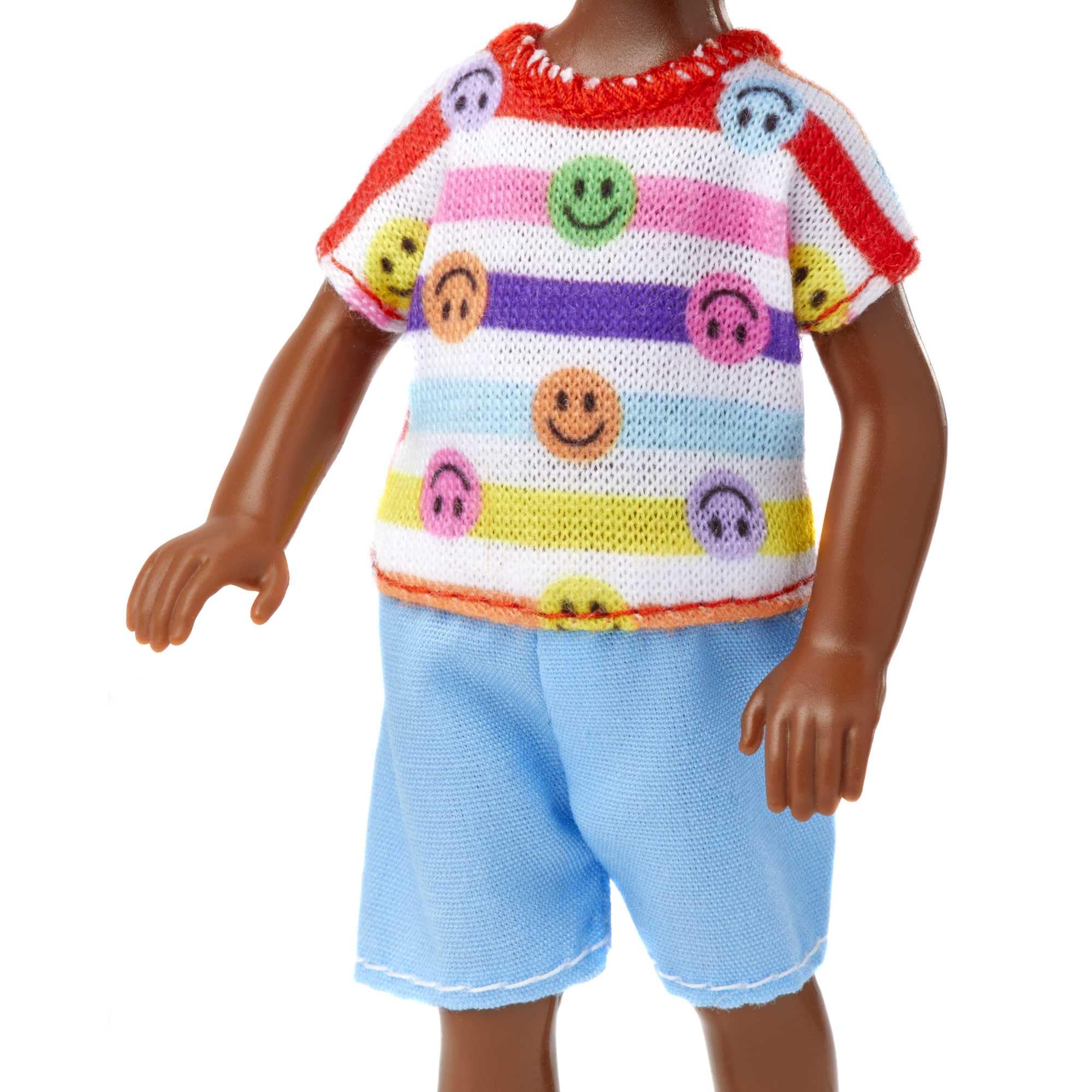 Barbie Chelsea Boy Doll (6-inch) with Striped Shirt and Blue Shorts