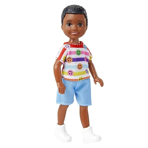 Barbie Chelsea Boy Doll (6-inch) with Striped Shirt and Blue Shorts