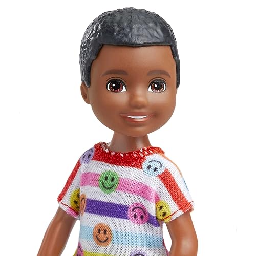 Barbie Chelsea Boy Doll (6-inch) with Striped Shirt and Blue Shorts