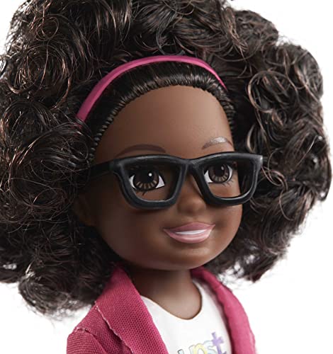 Barbie Chelsea Can Be Anything Brunette Boss Doll with Curly Hair and 7 Career Accessories